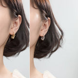 925 Silver Tassel Beads Hoop Earrings Women Jewelry Brincos