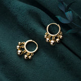 925 Silver Tassel Beads Hoop Earrings Women Jewelry Brincos