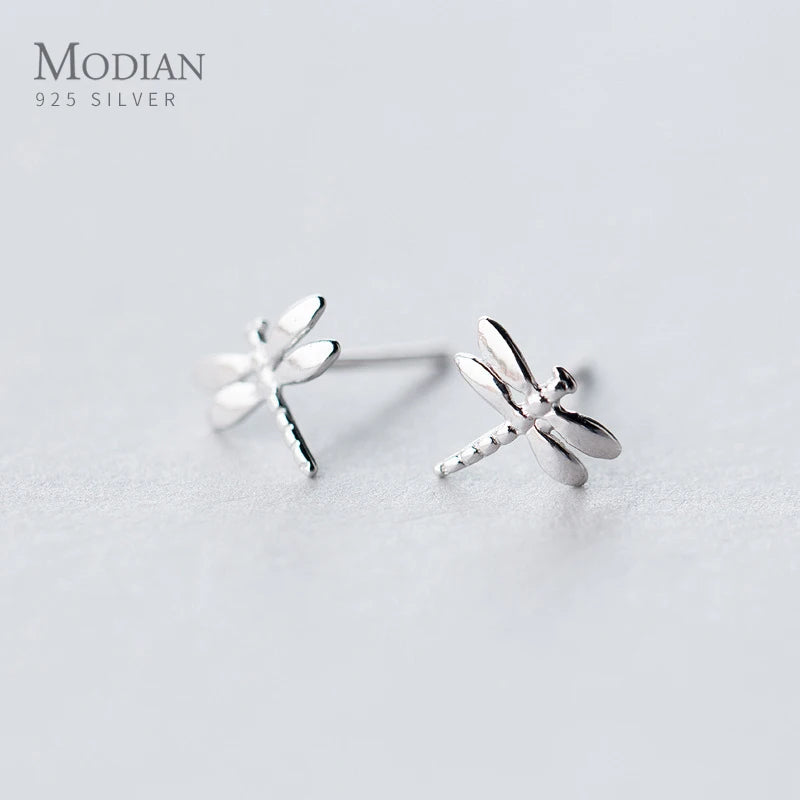 925 Silver Small Dragonfly Stud Earrings for Girls & Kids
