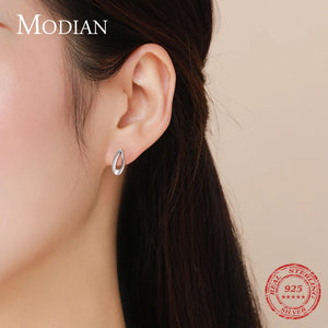 925 Silver Geometric Earrings Rectangle Fine Jewelry