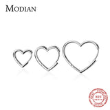 925 Silver Hearts Hoop Earring Korea Style Jewelry