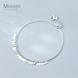 925 Silver Oval Tassel Anklet Women Bracelet Foot Chain