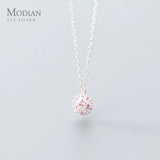 925 Sterling Silver Pink CZ Necklace Pendant for Women