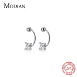 Zircon Clover Anti-Allergy 925 Sterling Silver Stud Earring