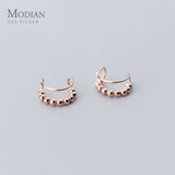 925 Silver Stackable Beads C-Shape Clips Earrings