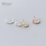 925 Silver Stackable Beads C-Shape Clips Earrings