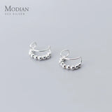 925 Silver Stackable Beads C-Shape Clips Earrings