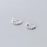 925 Silver Stackable Beads C-Shape Clips Earrings