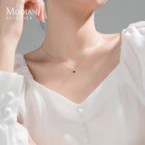 Gradient Crystal 925 Silver Planet Pendant Link Chain Necklace