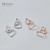 925 Silver Romantic Heart Ear Studs Charm Earrings