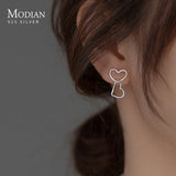 925 Silver Romantic Heart Ear Studs Charm Earrings