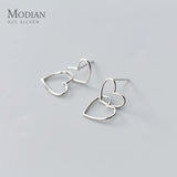 925 Silver Romantic Heart Ear Studs Charm Earrings