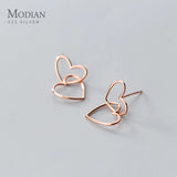 925 Silver Romantic Heart Ear Studs Charm Earrings