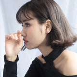 925 Silver Hexagon CZ Stud Earrings Women's Minimalist Ear Jewelry