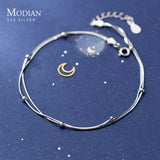 Double Layer Snake Chain Anklet w/ Heart Clasp