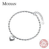 925 Silver Heart Bracelet for Women Adjustable Chain Fine Jewelry