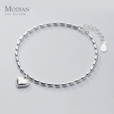 925 Silver Heart Bracelet for Women Adjustable Chain Fine Jewelry