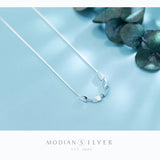 Sterling Silver Beans Pendant Necklace Adjustable Chain Fine Jewelry