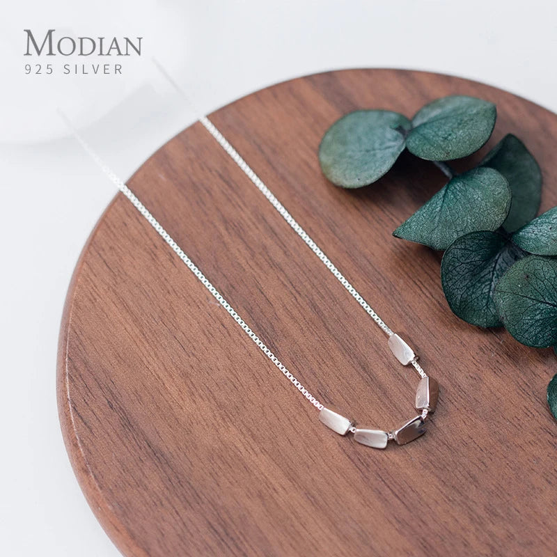 Sterling Silver Beans Pendant Necklace Adjustable Chain Fine Jewelry