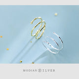 925 Silver Minimalist Slub Rings Adjustable Finger Ring Plant Jewelry
