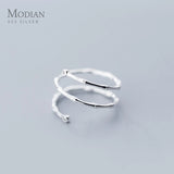 925 Silver Minimalist Slub Rings Adjustable Finger Ring Plant Jewelry