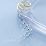 925 Silver Minimalist Slub Rings Adjustable Finger Ring Plant Jewelry