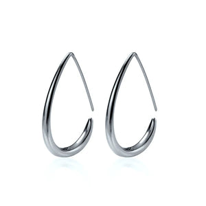 Sterling Silver Oval Drop Earring for Women - Fine Jewelry