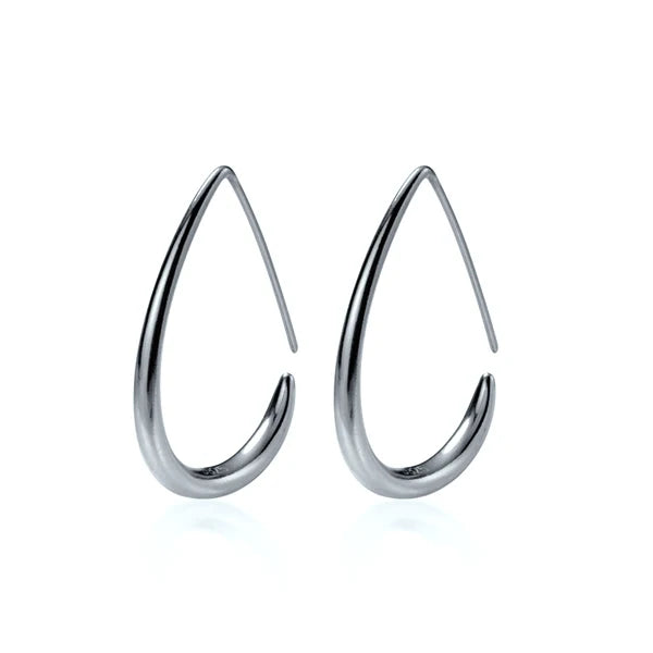 Sterling Silver Oval Drop Earring for Women - Fine Jewelry