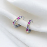 925 Silver Geometric Hoop Earring for Women Wedding Jewelry