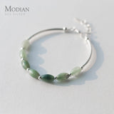 Green Crystal Charm Bracelet 925 Sterling Silver Fine Gift