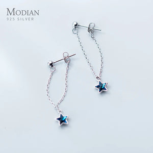 Sparkling Crystal Drop Earrings 925 Sterling Silver Dangle Jewelry