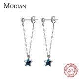 Sparkling Crystal Drop Earrings 925 Sterling Silver Dangle Jewelry