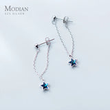 Sparkling Crystal Drop Earrings 925 Sterling Silver Dangle Jewelry