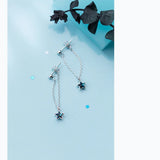 Sparkling Crystal Drop Earrings 925 Sterling Silver Dangle Jewelry