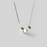 925 Sterling Silver Cube Charm Pendant Necklace for Women