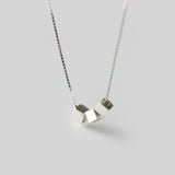 925 Sterling Silver Cube Charm Pendant Necklace for Women