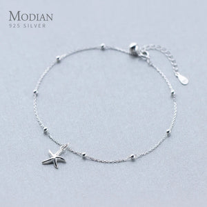 925 Silver Starfish Anklet Chain for Women