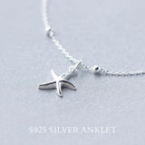 925 Silver Starfish Anklet Chain for Women