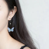 Butterfly Pearl Drop Earring 925 Sterling Silver Dangle Fine Jewelry