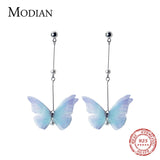Butterfly Pearl Drop Earring 925 Sterling Silver Dangle Fine Jewelry