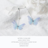Butterfly Pearl Drop Earring 925 Sterling Silver Dangle Fine Jewelry