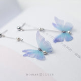 Butterfly Pearl Drop Earring 925 Sterling Silver Dangle Fine Jewelry