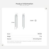 Sterling Silver Tassel Drop Earrings Clear CZ Dangle Jewelry