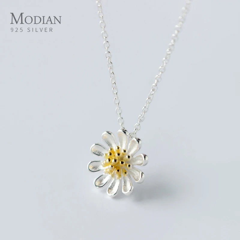 Chrysanthemum Sterling Silver Pendant Necklace for Women