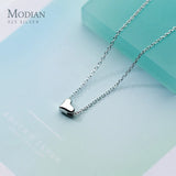 Lucky Heart Chain Necklace 925 Sterling Silver Love Wedding Jewelry