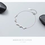 CZ Geometric Wave Silver 925 Bracelet for Women Korea Style Jewelry