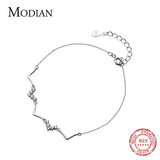 CZ Geometric Wave Silver 925 Bracelet for Women Korea Style Jewelry