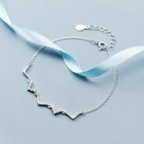 CZ Geometric Wave Silver 925 Bracelet for Women Korea Style Jewelry
