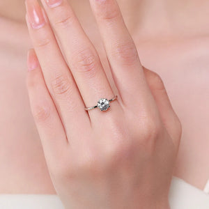 925 Silver Clear CZ Wedding Rings Platinum Plated