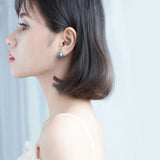 Opal Crown Stud Earrings 925 Sterling Silver Crystal Jewelry For Women